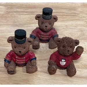 3 Vintage Belkie Resin Bears 99' 98' Marching Band Soldier Sweater